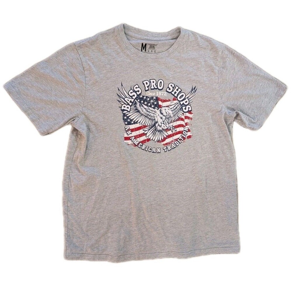 Bass Pro Shops Eagle American Flag T Shirt Mens Medium Patriotic USA Tee